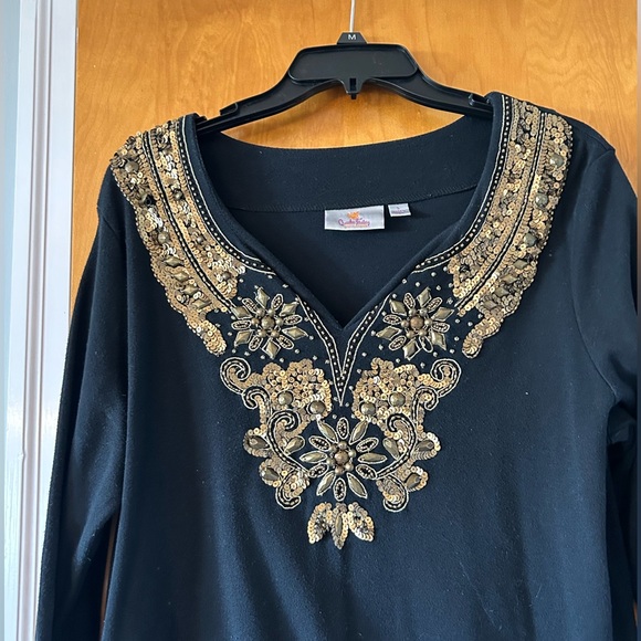 Beautiful Quacker factory women’s size large top - Picture 2 of 4